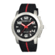 Morphic M21 Series Watch,Black Silicone Band,Red Hand,Silver Bezel,Black Analog Dial,Strap Buckle MPH2102