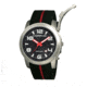 Morphic M21 Series Watch,Black Silicone Band,Red Hand,Silver Bezel,Black Analog Dial,Strap Buckle MPH2102