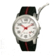 Morphic M21 Series Watch,Black Silicone Band,Red Hand,Silver Bezel,White Analog Dial,Strap Buckle MPH2101