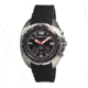 Morphic M25 Series Watch,Black Silicone Band,Red Hand,Silver Bezel,Black Analog Dial,Fold Over Push Button Deployment MPH2502