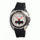 Morphic M25 Series Watch,Black Silicone Band,Red Hand,Silver Bezel,Silver Analog Dial,Fold Over Push Button Deployment MPH2501