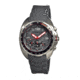 Morphic M25 Series Watch,Grey Silicone Band,Red Hand,Silver Bezel,Grey Analog Dial,Fold Over Push Button Deployment MPH2503