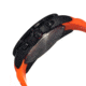 Morphic M25 Series Watch,Orange Silicone Band,Red Hand,Black Bezel,Black Analog Dial,Fold Over Push Button Deployment MPH2506