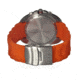 Morphic M25 Series Watch,Orange Silicone Band,Red Hand,Silver Bezel,Black Analog Dial,Fold Over Push Button Deployment MPH2505
