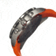 Morphic M25 Series Watch,Orange Silicone Band,Red Hand,Silver Bezel,Black Analog Dial,Fold Over Push Button Deployment MPH2505