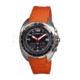 Morphic M25 Series Watch,Orange Silicone Band,Red Hand,Silver Bezel,Black Analog Dial,Fold Over Push Button Deployment MPH2505