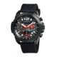 Morphic M28 Series Watch,Black Silicone Band,Red Hand,Black Bezel,Black Analog Dial,Strap Buckle MPH2804