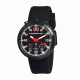 Morphic M29 Series Watch,Black Silicone Band,Red Hand,Black Bezel,Black Analog Dial,Strap Buckle MPH2904