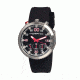 Morphic M29 Series Watch,Black Silicone Band,Red Hand,Silver Bezel,Black Analog Dial,Strap Buckle MPH2902