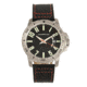 Morphic M70 Series Canvas-Overlaid Leather-Band Watch w/ Date, Silver/Black, One Size, MPH7001