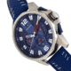 Morphic M82 Series Chronograph Leather-Band Watch w/Date, Silver/Blue, One Size, MPH8203