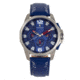 Morphic M82 Series Chronograph Leather-Band Watch w/Date, Silver/Blue, One Size, MPH8203