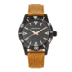 Morphic M85 Series Canvas-Overlaid Leather-Band Watch, Black/Beige, One Size, MPH8503