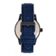 Morphic M85 Series Canvas-Overlaid Leather-Band Watch, Black/Blue, One Size, MPH8504