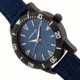 Morphic M85 Series Canvas-Overlaid Leather-Band Watch, Black/Blue, One Size, MPH8504