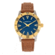 Morphic M85 Series Canvas-Overlaid Leather-Band Watch, Gold/Brown, One Size, MPH8501