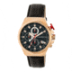 Mens M39 Series Watch,43mm,Black Analog Dial,Rose Gold Bezel,Black Leather Band
