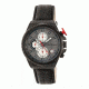 Mens M39 Series Watch,43mm,Charcoal Analog Dial,Black Bezel,Black Leather Band