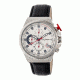 Mens M39 Series Watch,43mm,Silver Analog Dial,Silver Bezel,Black Leather Band