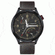 Mens M44 Series Watch,44mm,Black Dial,Black Bezel,Black Leather Strap