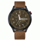 Mens M44 Series Watch,44mm,Brown Dial,Black Bezel,Brown Leather Strap