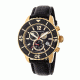Morphic M51 Series Chronograph Leather-Band Watch w/Date, Gold/Black, MPH5102