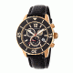 Morphic M51 Series Chronograph Leather-Band Watch w/Date, Rose Gold/Black, MPH5103