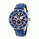 Morphic M51 Series Chronograph Leather-Band Watch w/Date, Blue, MPH5107