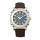Morphic M68 Series Leather-Band Watch w/ Date, Silver/Brown, MPH6803