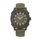 Morphic M68 Series Leather-Band Watch w/ Date, Black/Olive, MPH6806
