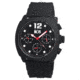 MOS Mens Berlin Strap Watch w/Day and Date Black Bezel, Black/Tonneau-shaped Case, Black/analog Dial, Red Hands MOSBN103