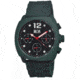 MOS Mens Berlin Strap Watch w/Day and Date Forest Green Bezel, Forest Green/Tonneau-shaped Case, Black/analog Dial, Red Hands MOSBN106