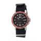 EB102 Edinburgh Mens Watch, black Band, Red Bezel, Red Markers, Black Face