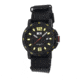 EB106 Edinburgh Mens Watch, black Band, Black Bezel, Yellow Markers, Black Face