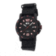EB107 Edinburgh Mens Watch, black Band, Black Bezel, Red Markers, Black Face