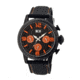 MOS La103 Los Angeles Mens Watch, 47mm, Black Strap, Orange/Black Dial MOSLA103