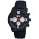 Mos Paris Mens Watch, Black Silicone Band, Black Bezel, Black Analog Dial, Red Hand MOSPR101