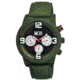 Mos Paris Mens Watch, Olive Silicone Band, Olive Bezel, Black Analog Dial, Red Hand MOSPR105