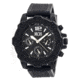 MOS Mens Prague Multi-Function Silicone Strap Watch Black Bezel, Black/Circle-shaped Case, Black/analog Dial, Silver Hands MOSPG101