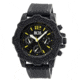 MOS Mens Prague Multi-Function Silicone Strap Watch Black Bezel, Black/Circle-shaped Case, Black/analog Dial, Silver Hands MOSPG102