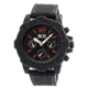 MOS Mens Prague Multi-Function Silicone Strap Watch Black Bezel, Black/Circle-shaped Case, Black/analog Dial, Silver Hands MOSPG103