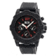 MOS Mens Prague Multi-Function Silicone Strap Watch Black Bezel, Black/Circle-shaped Case, Black/analog Dial, Silver Hands MOSPG104