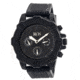 MOS Mens Prague Multi-Function Silicone Strap Watch Black Bezel, Black/Circle-shaped Case, Black/analog Dial, Silver Hands MOSPG106