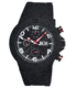 Mos Sydney Mens Watch, Black Silicone Band, Black Bezel, Black Analog Dial, Red Hand MOSSD101
