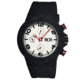 Mos Sydney Mens Watch, Black Silicone Band, Black Bezel, White Analog Dial, Red Hand MOSSD102