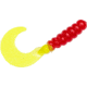 Mr. Crappie Grub, Red-Chartreuse Sparkle, 2in, MRCG2-187