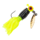 Strike King Mr. Crappie Sausage Head Spins Pre-Rigged Crappie Thunder Fishing Lure, Underspin Jig, 1/16oz, Number 2 Hook, Willow Leaf Blade, 2-Pack, Tuxedo Black Chartreuse, MRCSHSIPCT116-183