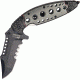 MTech Ballistic Linerlock A/O Folding Knife,3.5in,Tanto Blade,Black And Gray Alum Handle MTA806TG