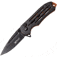 Mtech Button Lock Bronze Folding Knife, 2.5 black finish stainless blade, Black aluminum handle, MT-1120BZ