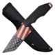 Mtech Fixed Knive, 4.25in Blade, 3CR13 Steel Blade Knive, Wood/Black/US Flag, MT-20-87BA